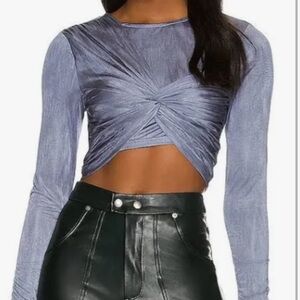 Twist-Front Long Sleeve Top in Purple